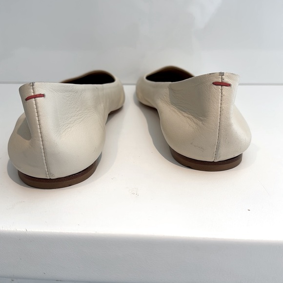 AEYDA Ida Cream Italian Lambskin Leather Ballet Flats Ballerina Square Toe - Picture 10 of 13